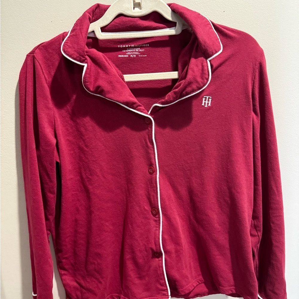 Tommy Hilfiger Red and White Sleepwear Set Medium